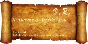 Vitkovszky Rozália névjegykártya
